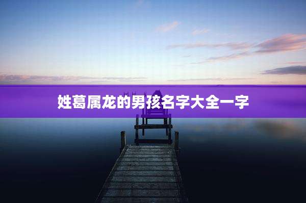 姓葛属龙的男孩名字大全一字