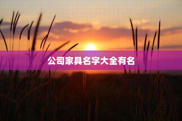 公司家具名字大全有名