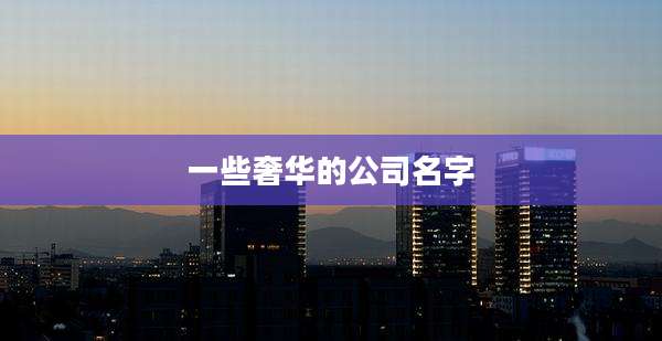 一些奢华的公司名字