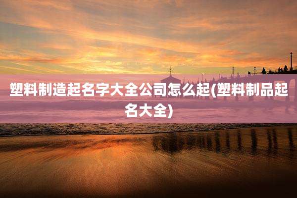 塑料制造起名字大全公司怎么起(塑料制品起名大全)