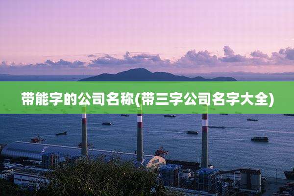 带能字的公司名称(带三字公司名字大全)