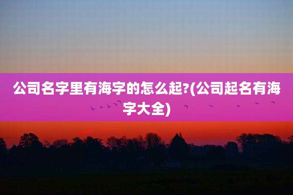 公司名字里有海字的怎么起?(公司起名有海字大全)