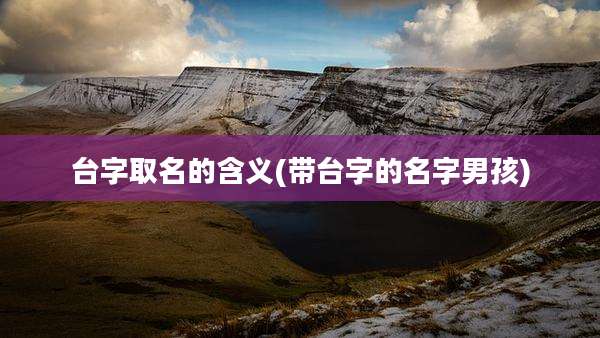 台字取名的含义(带台字的名字男孩)