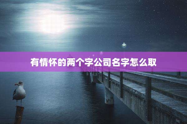 有情怀的两个字公司名字怎么取