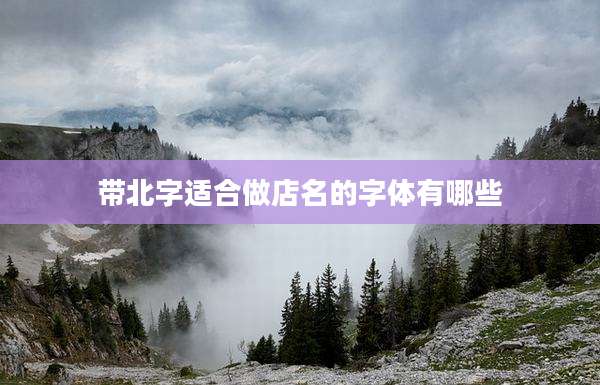 带北字适合做店名的字体有哪些