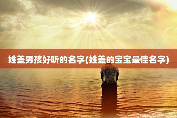 姓盖男孩好听的名字(姓盖的宝宝最佳名字)