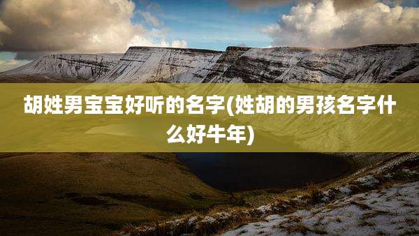 胡姓男宝宝好听的名字(姓胡的男孩名字什么好牛年)