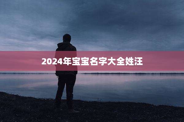 2024年宝宝名字大全姓汪