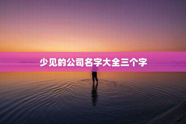 少见的公司名字大全三个字
