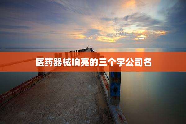 医药器械响亮的三个字公司名