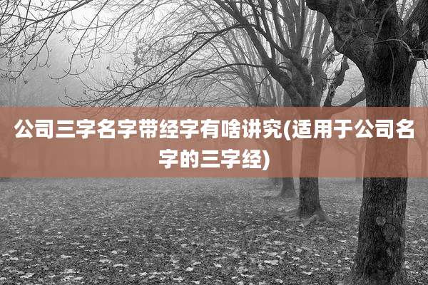 公司三字名字带经字有啥讲究(适用于公司名字的三字经)