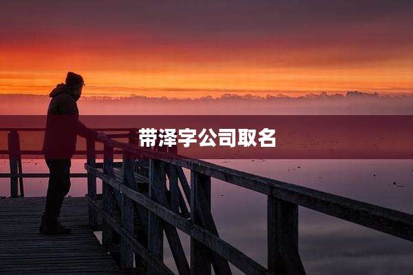 带泽字公司取名