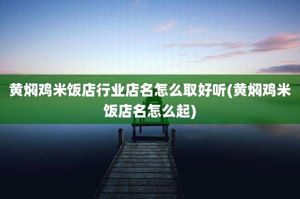 黄焖鸡米饭店行业店名怎么取好听(黄焖鸡米饭店名怎么起)