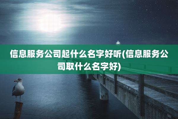 信息服务公司起什么名字好听(信息服务公司取什么名字好)