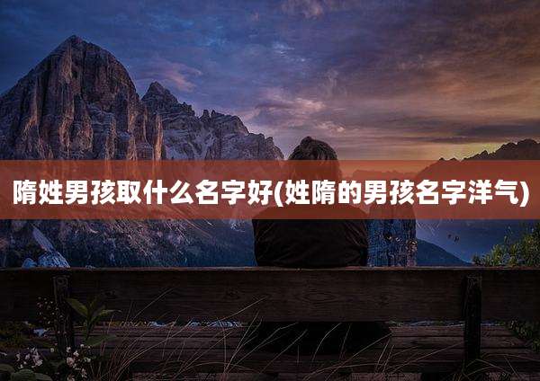 隋姓男孩取什么名字好(姓隋的男孩名字洋气)
