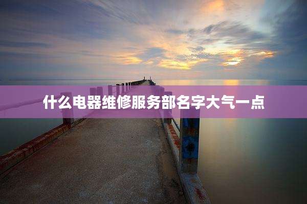 什么电器维修服务部名字大气一点