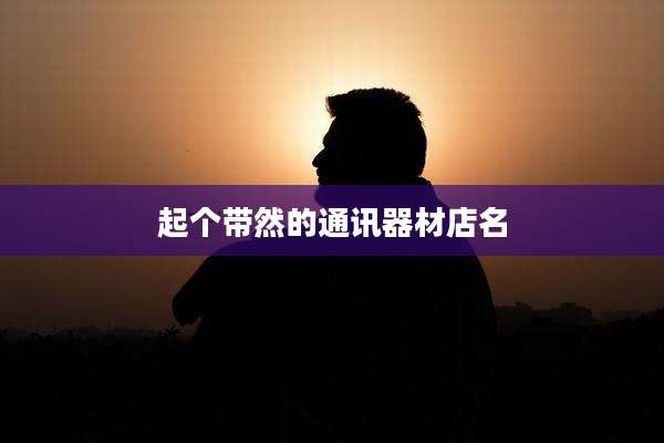 起个带然的通讯器材店名