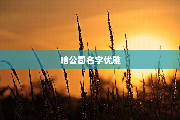 啥公司名字优雅
