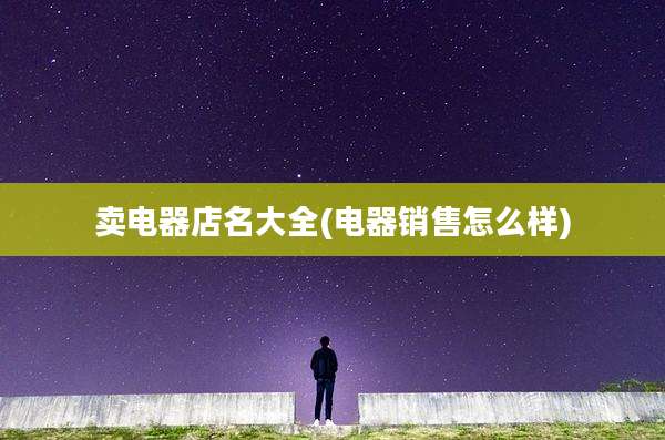 卖电器店名大全(电器销售怎么样)