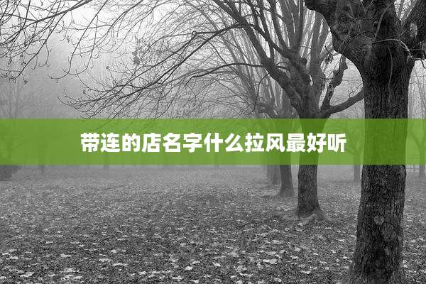 带连的店名字什么拉风最好听