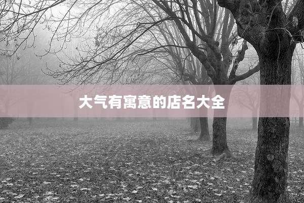 大气有寓意的店名大全