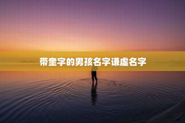 带奎字的男孩名字谦虚名字
