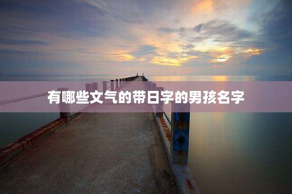 有哪些文气的带日字的男孩名字