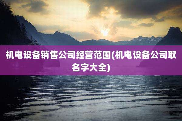 机电设备销售公司经营范围(机电设备公司取名字大全)