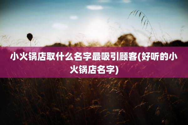 小火锅店取什么名字最吸引顾客(好听的小火锅店名字)