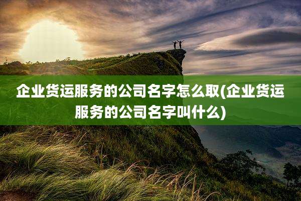 企业货运服务的公司名字怎么取(企业货运服务的公司名字叫什么)
