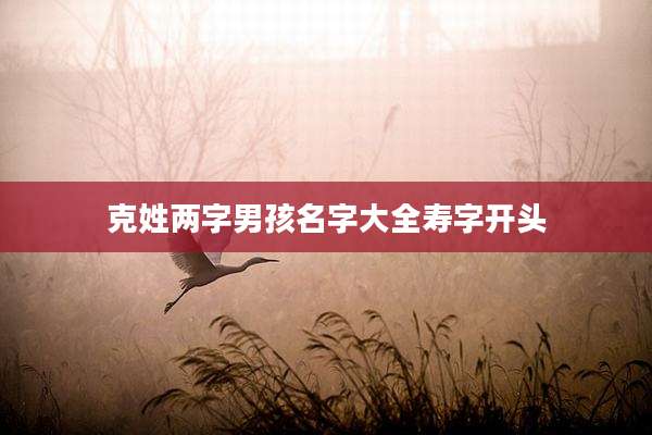 克姓两字男孩名字大全寿字开头