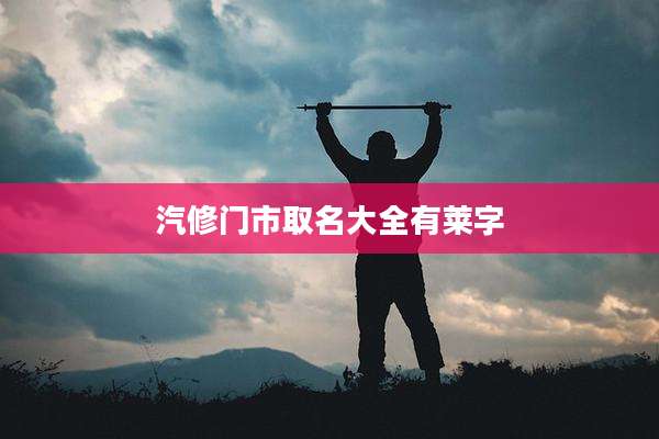 汽修门市取名大全有莱字