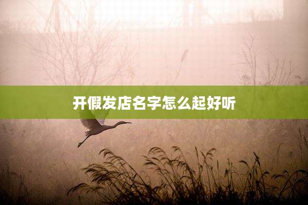 开假发店名字怎么起好听