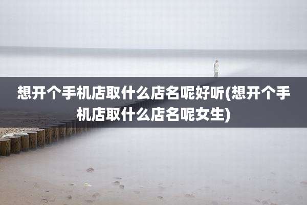 想开个手机店取什么店名呢好听(想开个手机店取什么店名呢女生)