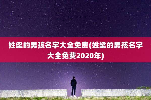 姓梁的男孩名字大全免费(姓梁的男孩名字大全免费2020年)