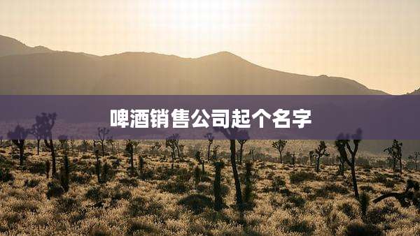 啤酒销售公司起个名字