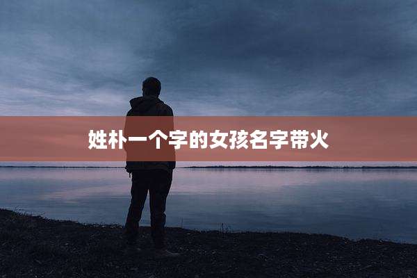 姓朴一个字的女孩名字带火