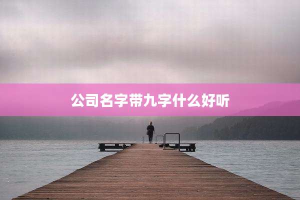 公司名字带九字什么好听