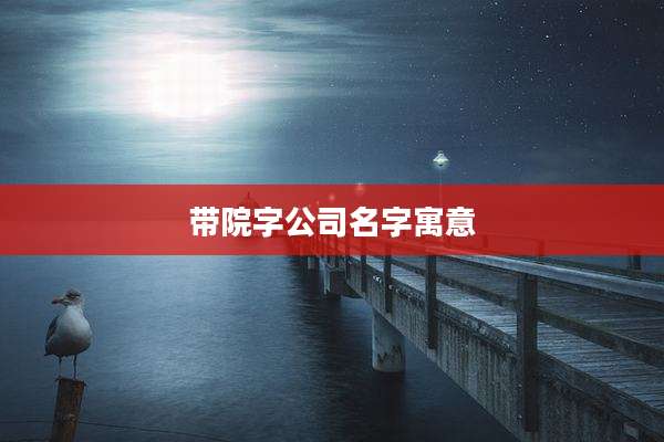 带院字公司名字寓意