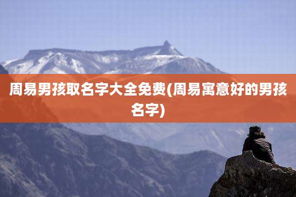 周易男孩取名字大全免费(周易寓意好的男孩名字)