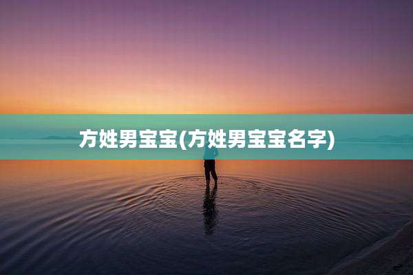 方姓男宝宝(方姓男宝宝名字)