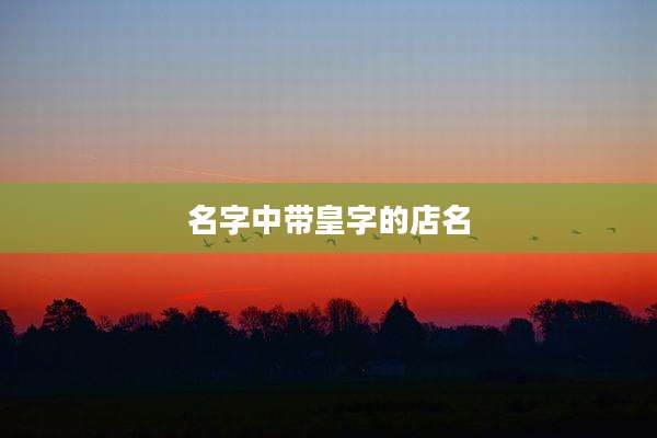 名字中带皇字的店名