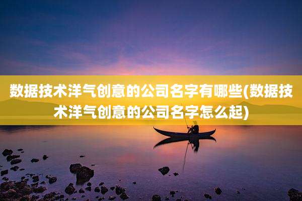 数据技术洋气创意的公司名字有哪些(数据技术洋气创意的公司名字怎么起)