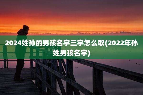 2024姓孙的男孩名字三字怎么取(2022年孙姓男孩名字)