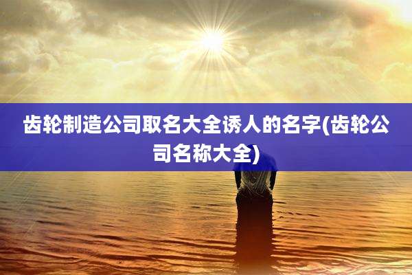齿轮制造公司取名大全诱人的名字(齿轮公司名称大全)