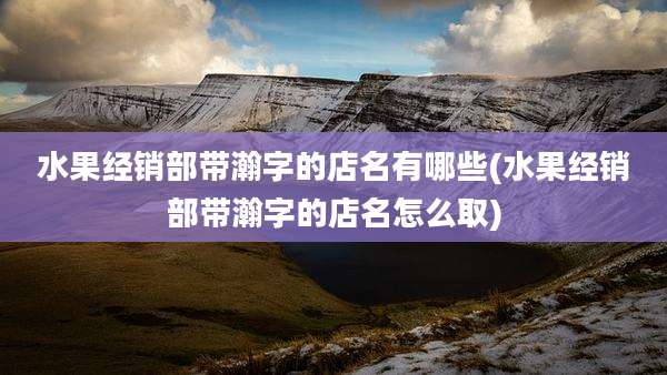 水果经销部带瀚字的店名有哪些(水果经销部带瀚字的店名怎么取)