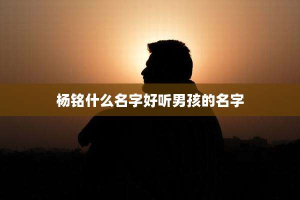 杨铭什么名字好听男孩的名字