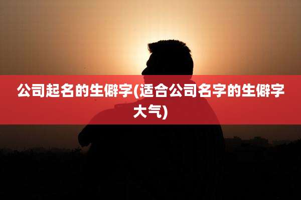 公司起名的生僻字(适合公司名字的生僻字大气)