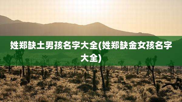 姓郑缺土男孩名字大全(姓郑缺金女孩名字大全)