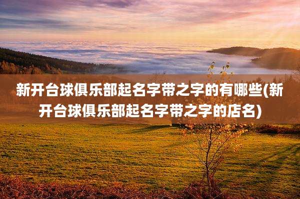 新开台球俱乐部起名字带之字的有哪些(新开台球俱乐部起名字带之字的店名)